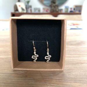 Delicate and dainty snake drop earrings